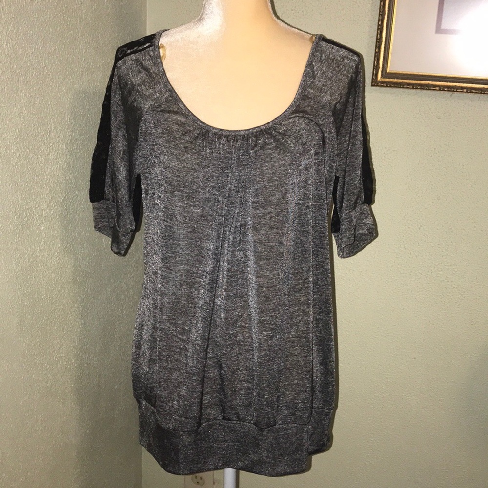 Heart Soul Blouse with Black Lace Back 1X